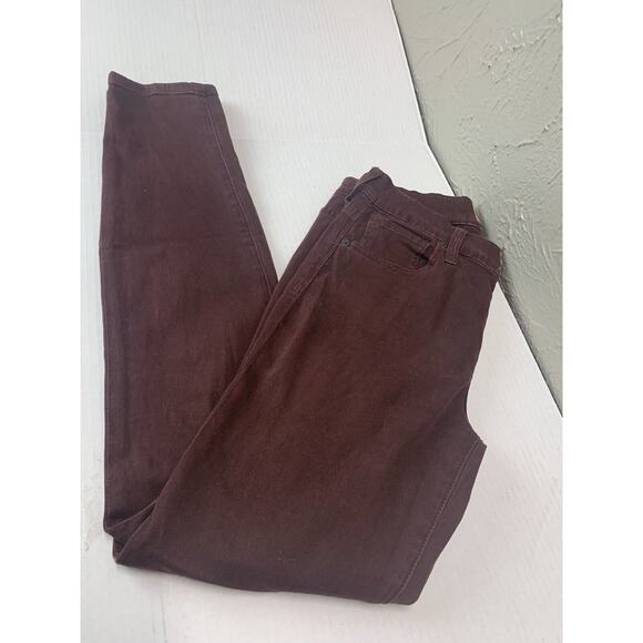 Madewell High Riser Skinny Jeans Size 27 Womens Stretch Maroon Burgundy - Picture 1 of 5